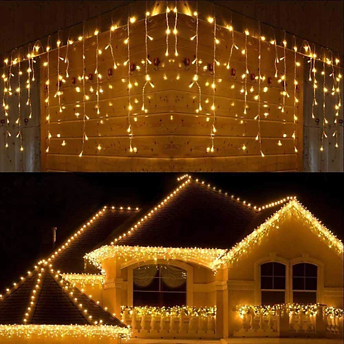 240 Warm White ICICLE LED Lights Green Cable With 8 Effects Multifunction Auto Memory Indoor/Outdoor Christmas 1 240 Warm White ICICLE LED Lights Green Cable With 8 Effects Multifunction Auto Memory Indoor/Outdoor Christmas