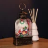 24cm Snowtime Dual Power LED Christmas Glitter Water Spinner Antique Lantern Santa Scene