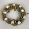 25cm Bells Stars And Pine Green Christmas Wreath