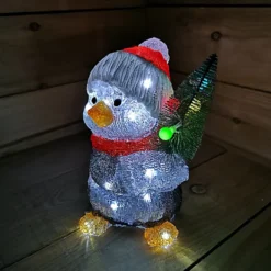 26cm LED Indoor Outdoor Battery Operated Acrylic Christmas Penguin-White Hat -Deals Christmas Decor Store 26cm led indoor outdoor battery operated acrylic christmas penguin white hat5056589184766 03c MP