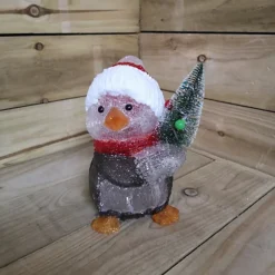 26cm LED Indoor Outdoor Battery Operated Acrylic Christmas Penguin-White Hat -Deals Christmas Decor Store 26cm led indoor outdoor battery operated acrylic christmas penguin white hat5056589184766 04c MP