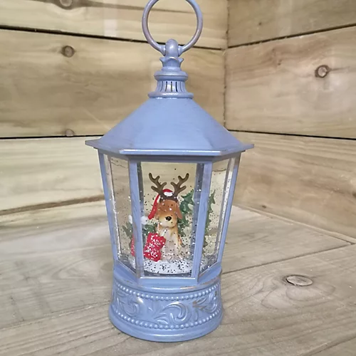 26cm Snowtime Dual Power LED Christmas Glitter Water Spinner Black Lantern Cute Dog Scene 4 26cm Snowtime Dual Power LED Christmas Glitter Water Spinner Black Lantern Cute Dog Scene - Image 4