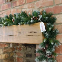 270cm X 25cm Samuel Alexander Frosted Glacier Christmas Garland With Pine Cones