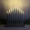29cm Premier Christmas Candle Bridge With 17 LEDs & Timer In Silver Battery Operated