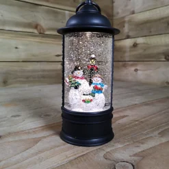 29cm Snowtime Dual Power LED Christmas Glitter Water Spinner Black Lantern Snowman Scene -Deals Christmas Decor Store 29cm snowtime dual power led christmas glitter water spinner black lantern snowman scene5056589194031 03c MP