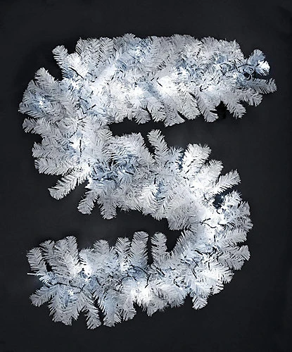 2m Prelit Alaskan Pine White W/Cool White Christmas Christmas Garland 1 2m Prelit Alaskan Pine White W/Cool White Christmas Christmas Garland