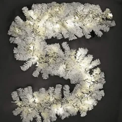 2m Prelit Alaskan Pine White W/Warm White Christmas Christmas Garland