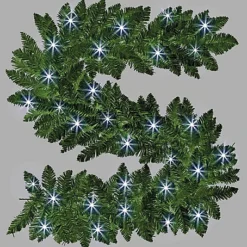 2m Prelit Imperial Pine Green W/Cool White Leds Christmas Christmas Garland