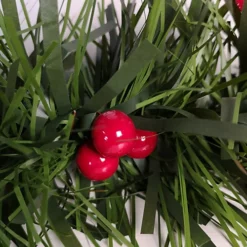 2m X 15cm Festive Christmas Green Tinsel Garland With Poinsettia, Berries And Pine Cones -Deals Christmas Decor Store 2m x 15cm festive christmas green tinsel garland with poinsettia berries and pine cones5056589192983 04c MP