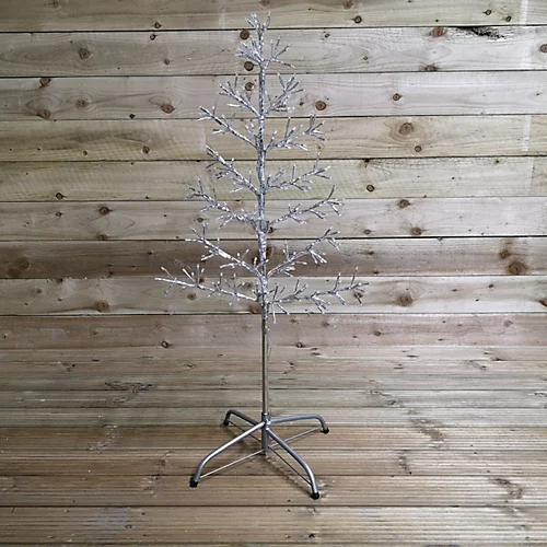 3.5ft Cool White 230 LED Silver Christmas Tree Metal Frame Silhouette Decoration 4 3.5ft Cool White 230 LED Silver Christmas Tree Metal Frame Silhouette Decoration - Image 4