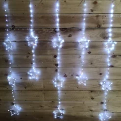 312 LED 1.3m X 1.2m Premier Static Star LED Curtain Christmas Lights Decoration In White -Deals Christmas Decor Store 312 led 1 3m x 1 2m premier static star led curtain christmas lights decoration in white5056589183660 03c MP