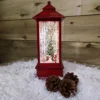 31cm Snowtime Dual Power LED Christmas Glitter Water Spinner Red Lantern Rotating Santa Scene