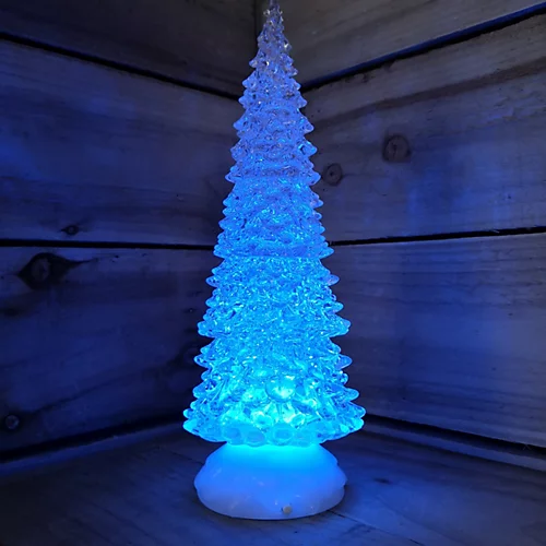 32cm Snowtime Dual Power LED Christmas Glitter Water Spinner Colour Changing Tree 4 32cm Snowtime Dual Power LED Christmas Glitter Water Spinner Colour Changing Tree - Image 4