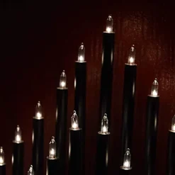 33 LED Plastic Pipe Tube Candle Tower Bridge Main Powered Warm White Window Holiday Festive Christmas Xmas Decoration Black -Deals Christmas Decor Store 33 led plastic pipe tube candle tower bridge main powered warm white window holiday festive christmas xmas decoration black5012237845878 04c MP