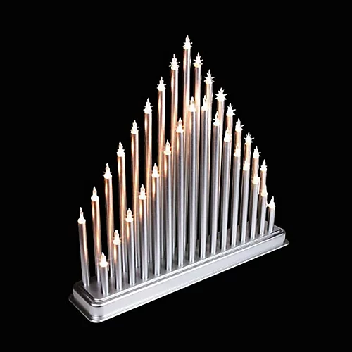 33 LED Plastic Pipe Tube Candle Tower Bridge Main Powered Warm White Window Holiday Festive Christmas Xmas Decoration Dark Grey 2 33 LED Plastic Pipe Tube Candle Tower Bridge Main Powered Warm White Window Holiday Festive Christmas Xmas Decoration Dark Grey - Image 2