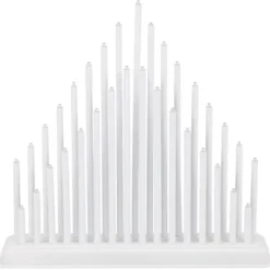 33 LED Plastic Pipe Tube Candle Tower Bridge Main Powered Warm White Window Holiday Festive Christmas Xmas Decoration White