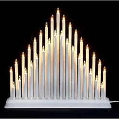 33 LED Plastic Pipe Tube Candle Tower Bridge Main Powered Warm White Window Holiday Festive Christmas Xmas Decoration White -Deals Christmas Decor Store 33 led plastic pipe tube candle tower bridge main powered warm white window holiday festive christmas xmas decoration white5012237845892 03c MP