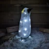 33cm (13") Indoor Outdoor Acrylic Standing LED Light Up Christmas Penguin In Cool White