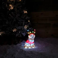 33cm Festive Acrylic Lit Dog Outdoor Christmas Decoration With 40 LED -Deals Christmas Decor Store 33cm festive acrylic lit dog outdoor christmas decoration with 40 led5056589182670 02c MP