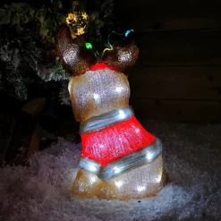 33cm Festive Acrylic Lit Dog Outdoor Christmas Decoration With 40 LED -Deals Christmas Decor Store 33cm festive acrylic lit dog outdoor christmas decoration with 40 led5056589182670 04c MP