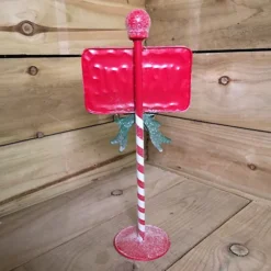33cm North Pole Christmas Decoration Novelty Sign In Candy Cane Design -Deals Christmas Decor Store 33cm north pole christmas decoration novelty sign in candy cane design5056589106010 04c MP