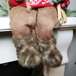 33cm Sitting Father Christmas Santa Claus Figurine Holding Skis And Sack -Deals Christmas Decor Store 33cm sitting father christmas santa claus figurine holding skis and sack5056589187347 04c MP