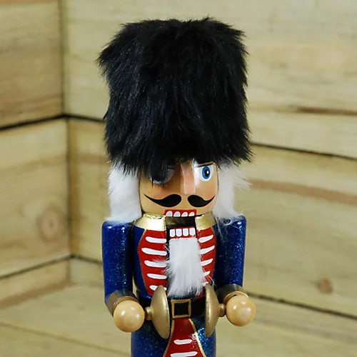 36cm Christmas Nutcracker Soldier Ornament - Blue Jacket With Cymbals 3 36cm Christmas Nutcracker Soldier Ornament - Blue Jacket With Cymbals - Image 3