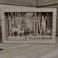 37cm Wooden Christmas Wonderland Reindeer Scene Lit With 40 Warm White LED's -Deals Christmas Decor Store 37cm wooden christmas wonderland reindeer scene lit with 40 warm white led s5056589187941 03c MP