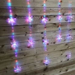 390 LED 1.3m X 1.2m Premier Christmas Snowflake Curtain Lights In Static Rainbow & Twinkling Orange -Deals Christmas Decor Store 390 led 1 3m x 1 2m premier christmas snowflake curtain lights in static rainbow twinkling orange5056589181901 03c MP