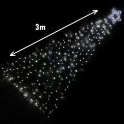 3m Indoor Outdoor Shooting Star Multifunction LED Christmas Decoration With Timer In Cool White