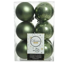 4 X 12 Moss Green Christmas Baubles 6cm Shatterproof Tree Ornaments Shiny Matt Decs -Deals Christmas Decor Store 4 x 12 moss green christmas baubles 6cm shatterproof tree ornaments shiny matt decs5060950103942 04c MP