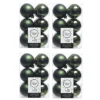 4 X 12 Pine Green Christmas Baubles 6cm Shatterproof Tree Ornaments Shiny Matt Decs