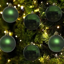 4 X 12 Pine Green Christmas Baubles 6cm Shatterproof Tree Ornaments Shiny Matt Decs -Deals Christmas Decor Store 4 x 12 pine green christmas baubles 6cm shatterproof tree ornaments shiny matt decs5060950104000 03c MP
