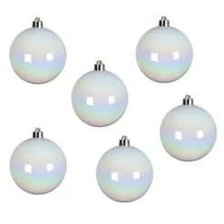 4 X 12 White Iridescent Christmas Baubles Shatterproof Luxury Tree Decor 6cm Iris -Deals Christmas Decor Store 4 x 12 white iridescent christmas baubles shatterproof luxury tree decor 6cm iris5060950104291 04c MP