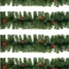 4 X Artificial Christmas Garland Red Berry & Pine Cones Green Garland 2.7M