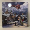 40 X 40cm Snowtime Christmas Santa Dog Street Scene Touch Operated Lit Canvas