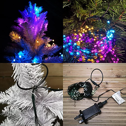 400 LED 16 X 2.4m Premier Multi Function Waterfall Christmas Tree Lights With Timer In Rainbow 1 400 LED 16 X 2.4m Premier Multi Function Waterfall Christmas Tree Lights With Timer In Rainbow