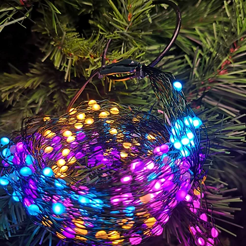 400 LED 16 X 2.4m Premier Multi Function Waterfall Christmas Tree Lights With Timer In Rainbow 3 400 LED 16 X 2.4m Premier Multi Function Waterfall Christmas Tree Lights With Timer In Rainbow - Image 3