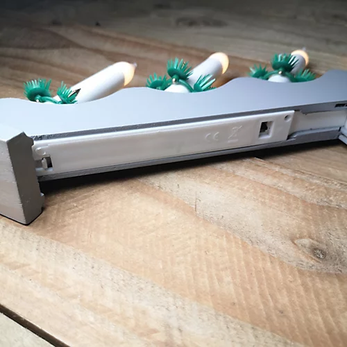 40cm Battery Operated Grey Wooden Christmas Candle Bridge With 7 Bulbs In Warm White 3 40cm Battery Operated Grey Wooden Christmas Candle Bridge With 7 Bulbs In Warm White - Image 3