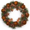 40cm Bells Stars Pine Green Christmas Wreath