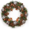 40cm Bells Starsand Pine Green Christmas Wreath