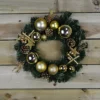 40cm Christmas Decoration Wreath With Stars, Pine Cones And Gold Baubles