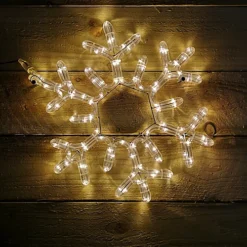 40cm Indoor Outdoor LED Snowflake Rope Light Christmas Decoration In Warm White