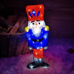 40cm LED Acrylic Christmas Nutcracker Decoration In Blue