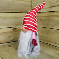 40cm Red Christmas Themed Bearded Gonk With Pointy Hat - Stripey -Deals Christmas Decor Store 40cm red christmas themed bearded gonk with pointy hat stripey5060559850513 03c MP