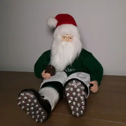 40cm Sitting Ireland Rugby Santa Claus Father Christmas Decoration In Green
