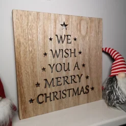 40cm Wooden Lit We Wish You A Merry Christmas Wall Box Art With Warm White LEDs -Deals Christmas Decor Store 40cm wooden lit we wish you a merry christmas wall box art with warm white leds5060559850841 03c MP