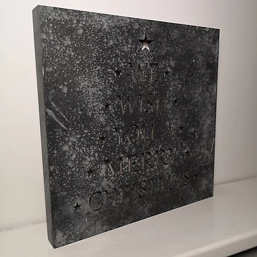 40cm Wooden Slate Effect Lit We Wish You A Merry Christmas Wall Box Art With Warm White LEDs 3 40cm Wooden Slate Effect Lit We Wish You A Merry Christmas Wall Box Art With Warm White LEDs - Image 3