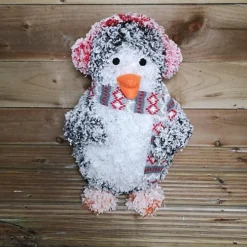 45cm Battery Operated LED Flocked Penguin Christmas Decoration In Warm White -Deals Christmas Decor Store 45cm battery operated led flocked penguin christmas decoration in warm white5056589193072 03c MP