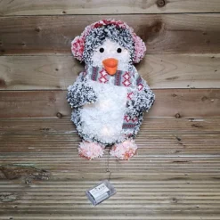 45cm Battery Operated LED Flocked Penguin Christmas Decoration In Warm White -Deals Christmas Decor Store 45cm battery operated led flocked penguin christmas decoration in warm white5056589193072 04c MP